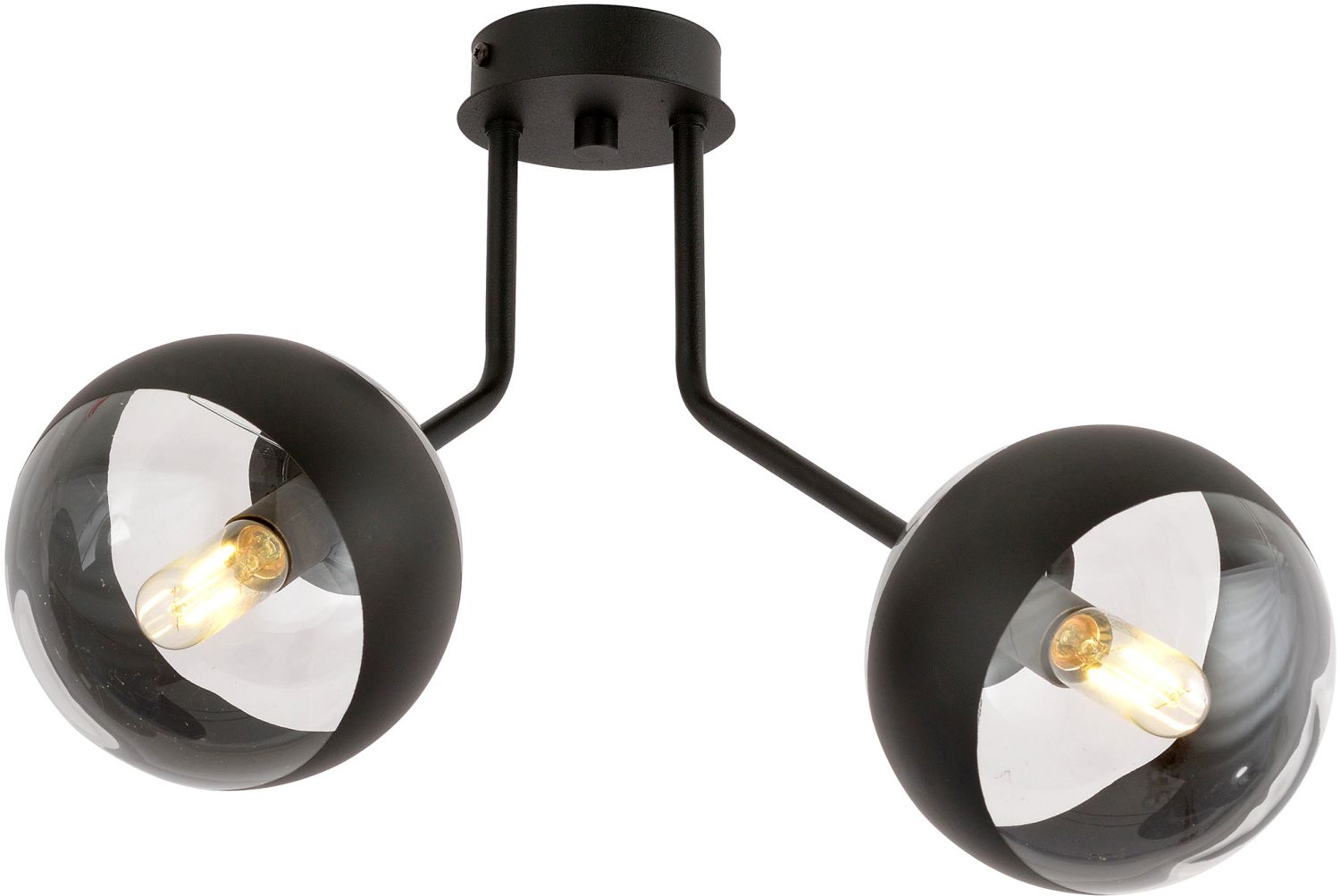 Darmowa Dostawa - Lampa podsufitowa 2x10 W czarna-przezroczysta Emibig Nova Stripe 11392