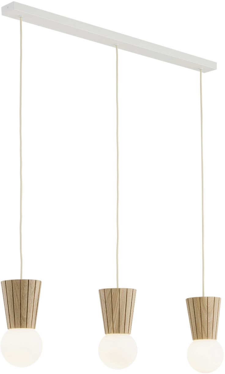 Darmowa Dostawa - Lampa wisząca 3x6 W drewno-opal Argon Volante 6357