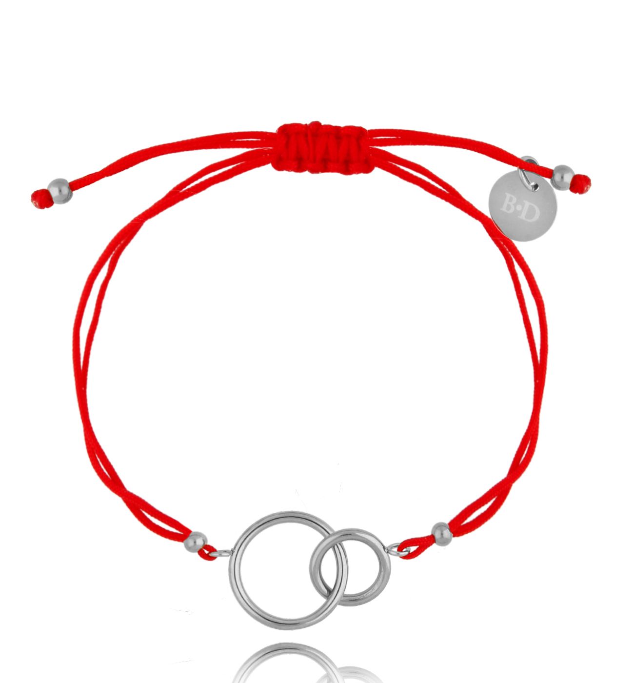 Bransoletka czerwono-srebrna z kółeczkami Second Chance BGL0528
