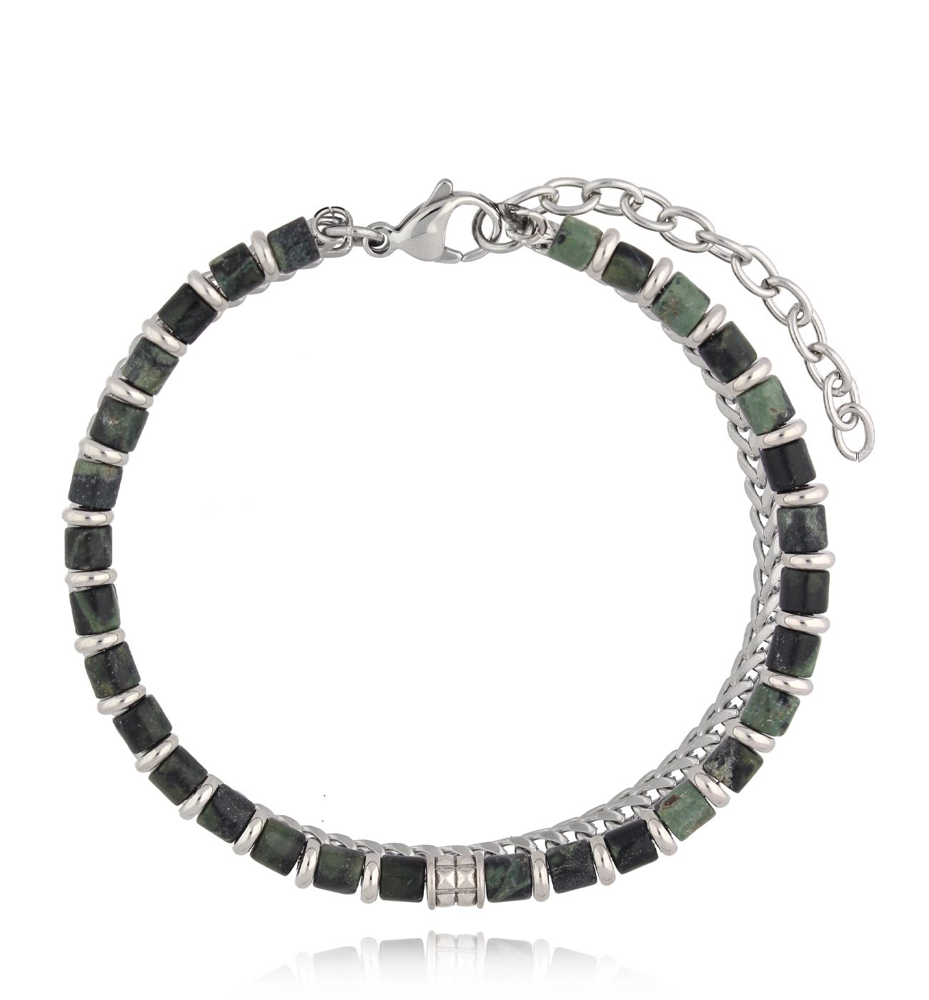 Bransoletka męska z turkusami i łańcuchem Raudebjorn 22 - By Dziubeka