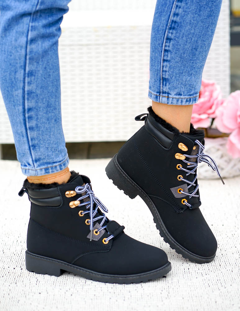 Sportowe Botki Trapery Buty Ocieplane Solid