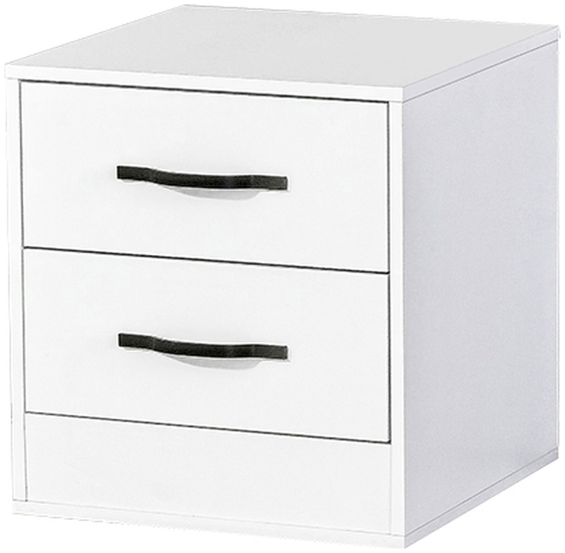 Biała szafka nocna z szufladami 50 cm do sypialni PULSA