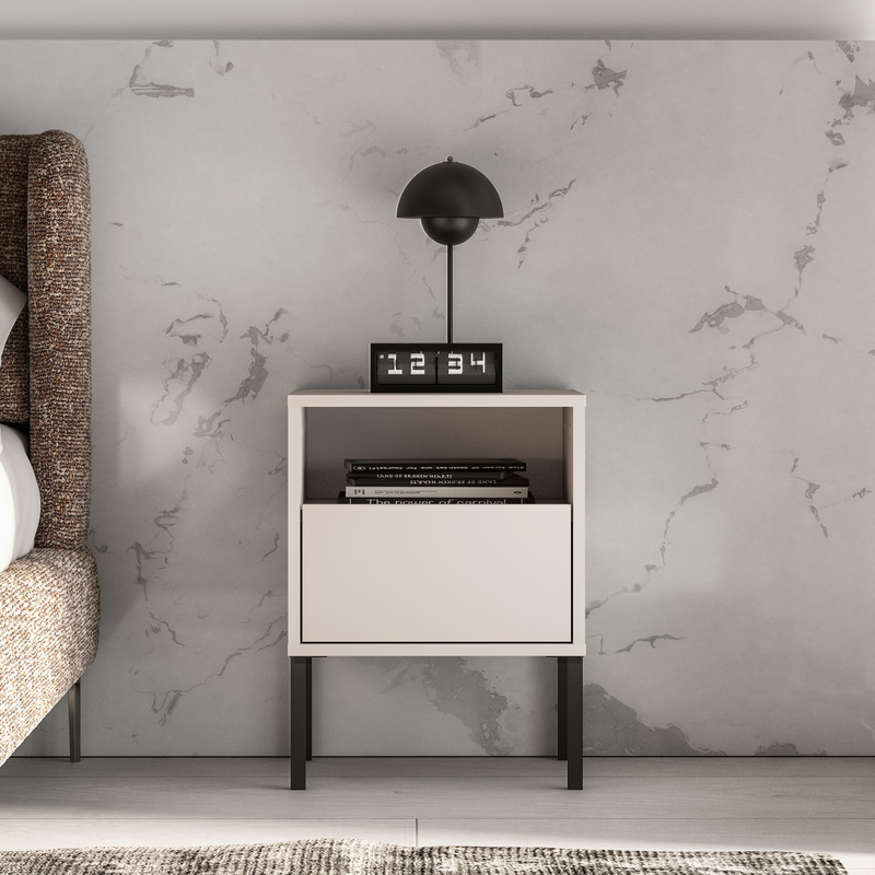 Szafka nocna 40 cm z szufladą do sypialni BANELI kaszmir