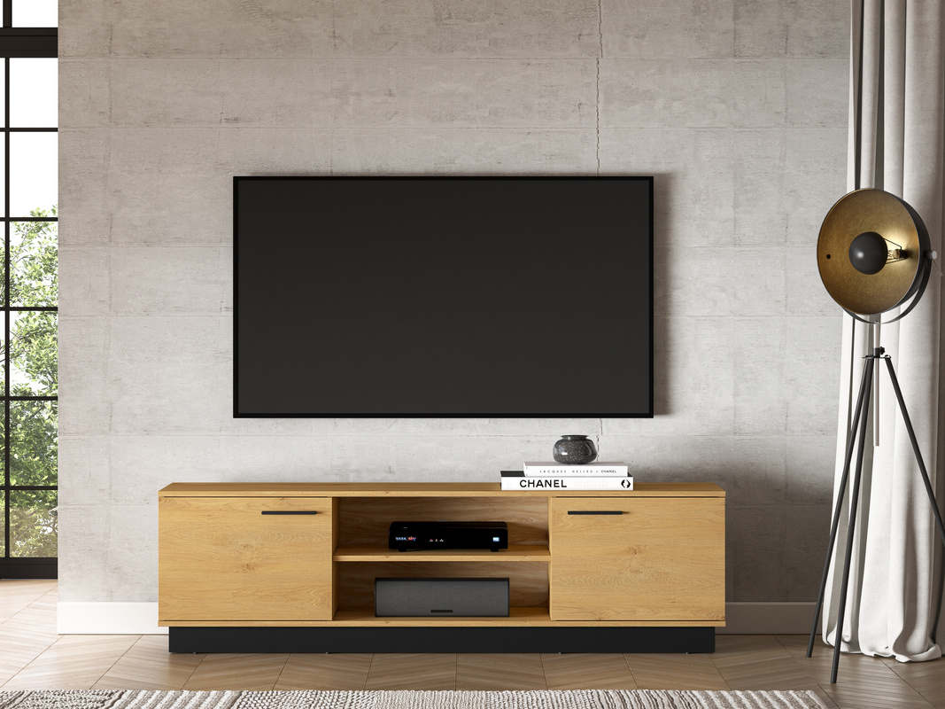 Szafka RTV pod telewizor 170 cm loftowa MONELLI dąb stylowy
