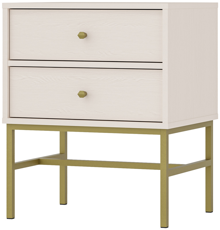 Beżowa szafka nocna z szufladami 52 cm TOKEN