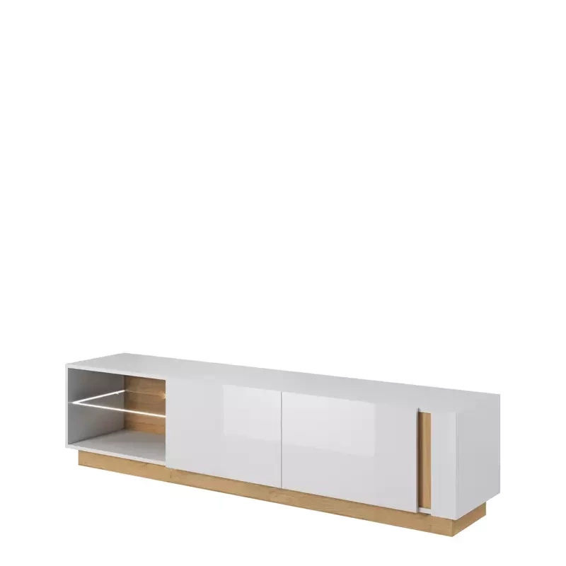 Szafka pod telewizor biała połysk LINDA