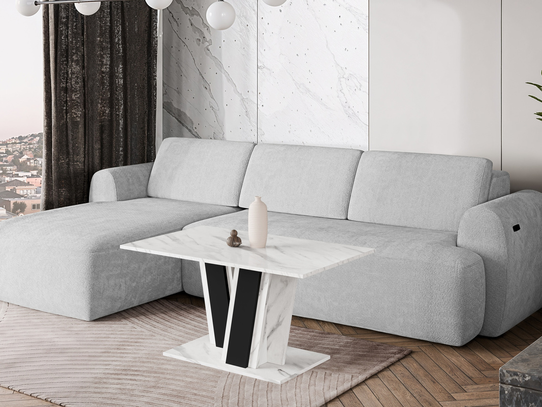 Stolik kawowy do salonu 60x100 cm MASTER biały marmur