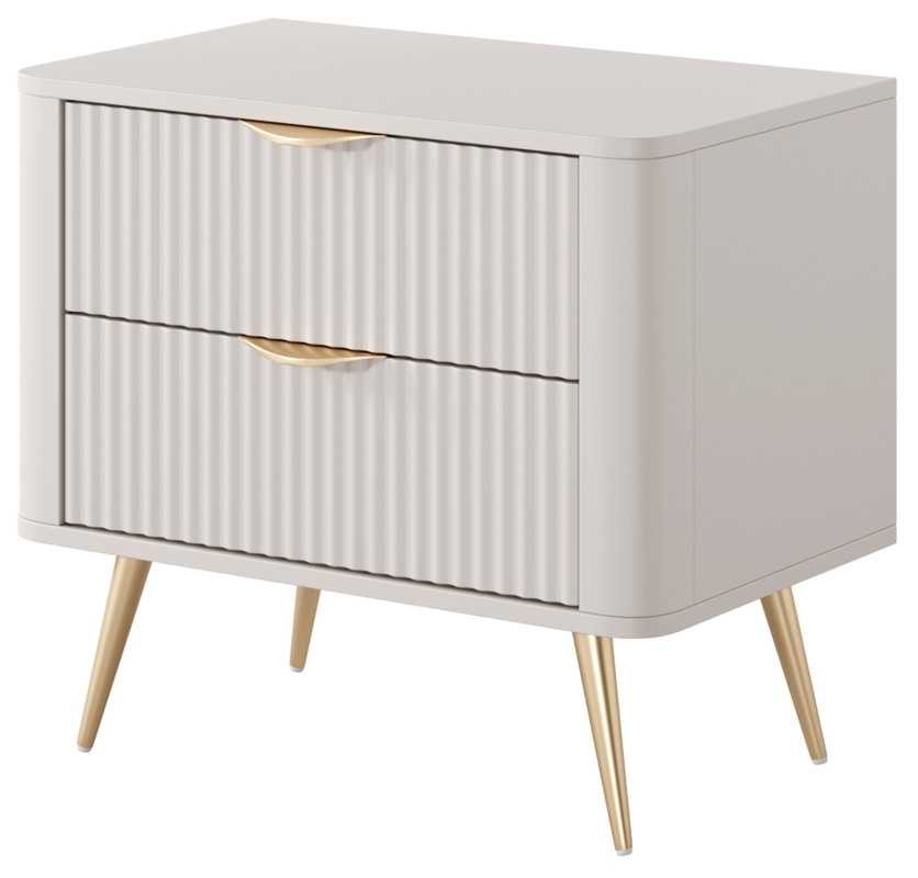 Stolik nocny do sypialni nowoczesny LEONTE beż