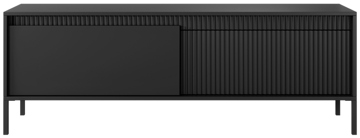 Czarna nowoczesna szafka RTV na nóżkach pod telewizor 153 cm SAREVO