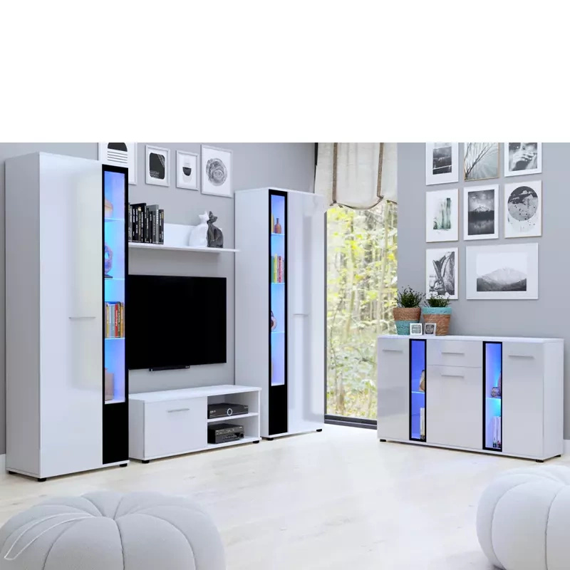 Białe meble do salonu połysk Cube XL