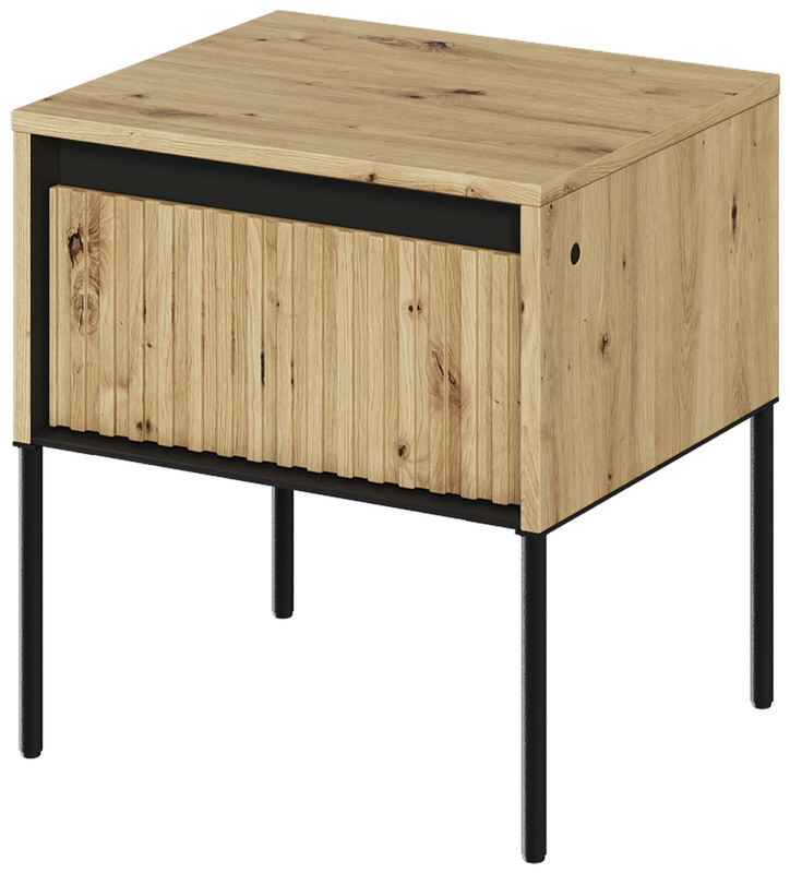 Szafka nocna do sypialni z ryflowanym frontem TREND