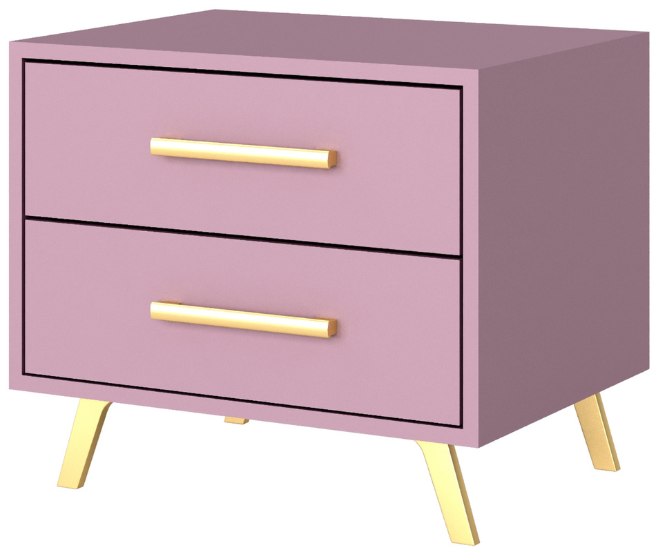 Nowoczesna szafka nocna z szufladami 54 cm BILL śliwka