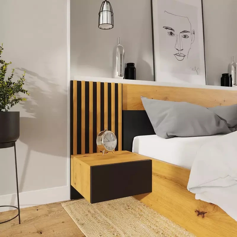 Szafka nocna z lamelami NELGARI