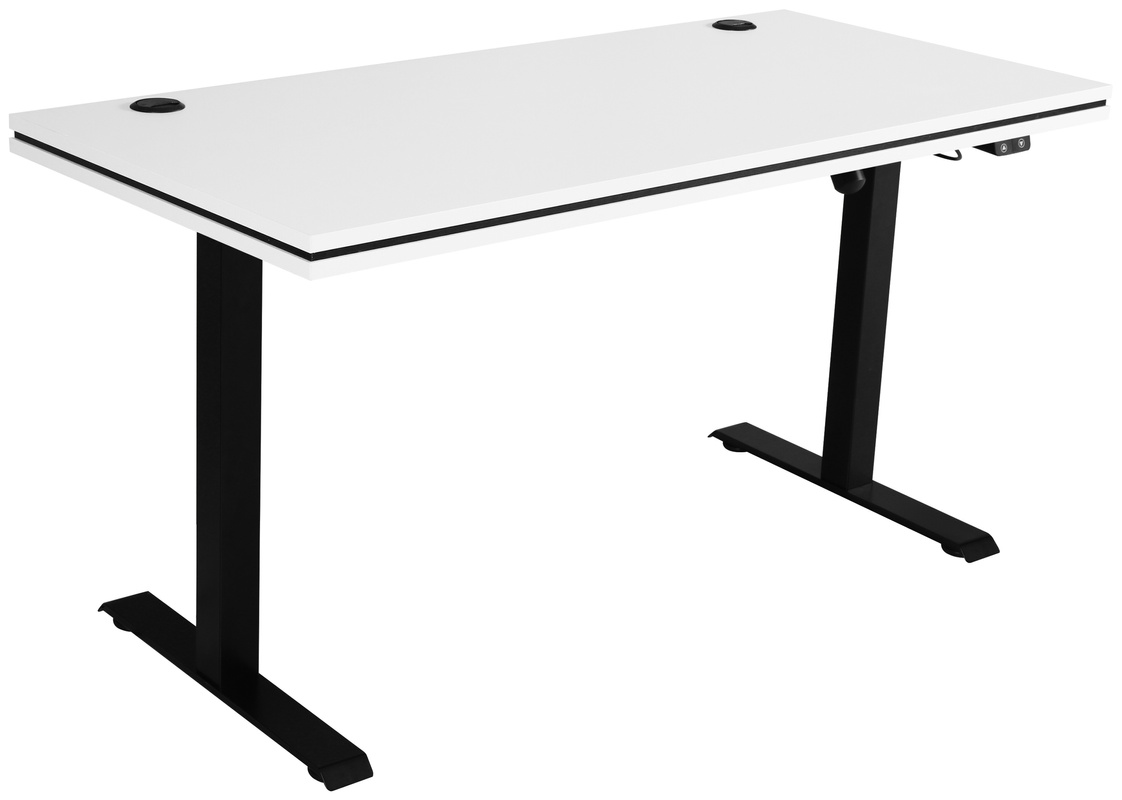 Regulowane elektrycznie biurko białe MULL 138x67 cm metalowe nogi