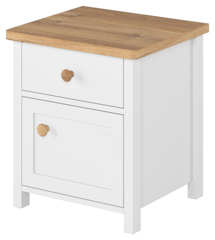 Mała szafka nocna 45 cm drzwi szuflada STORY