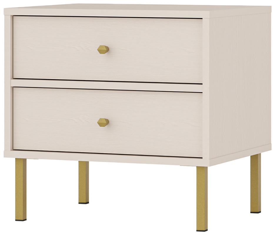 Nowoczesna szafka nocna z szufladami 52 cm TOKEN beż piaskowy