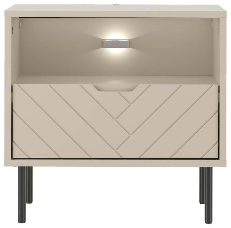 Szafka nocna do sypialni 53 cm z szufladą MIVIO kaszmir