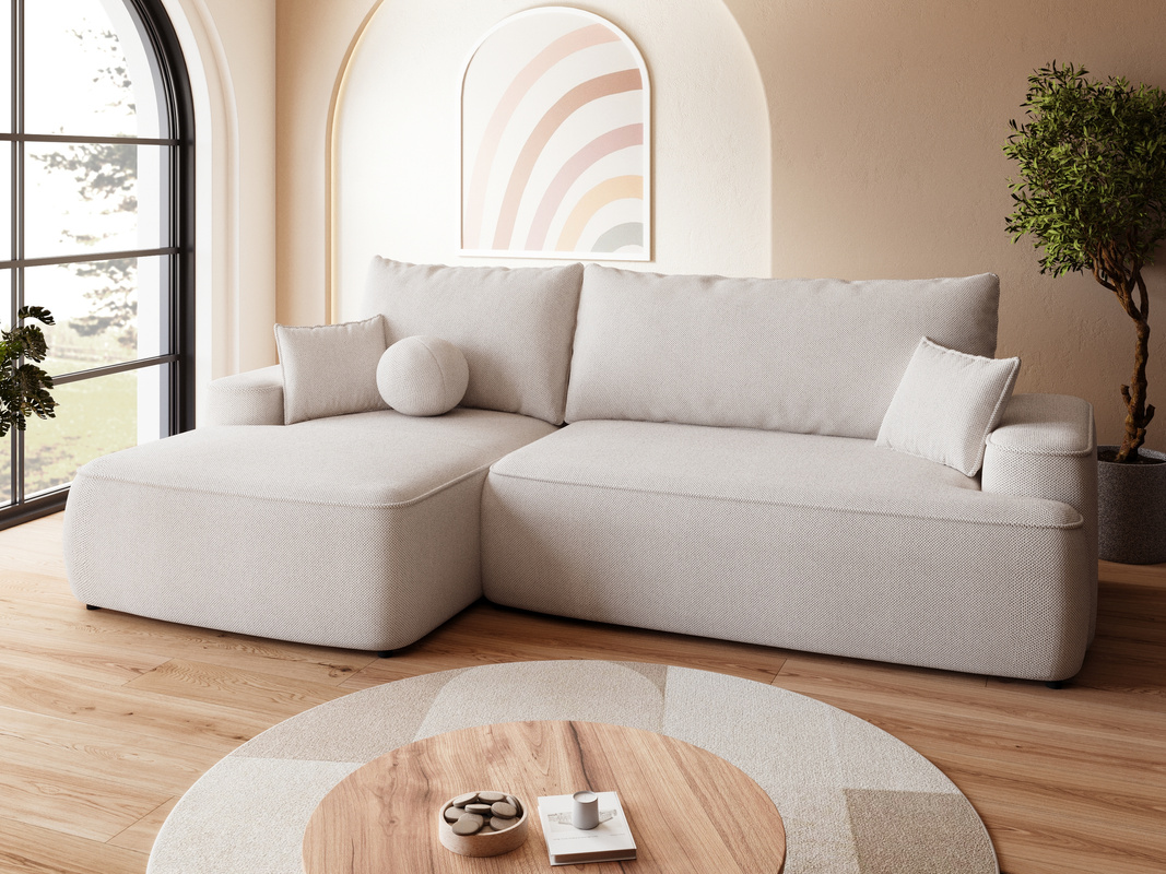 Narożnik z funkcją spania i pojemnikiem na pościel CARMELLO