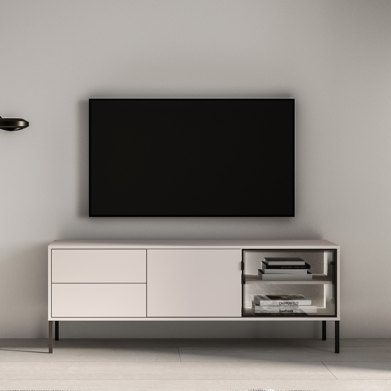 Szafka RTV pod telewizor 160 cm z szufladami BANELI kaszmir