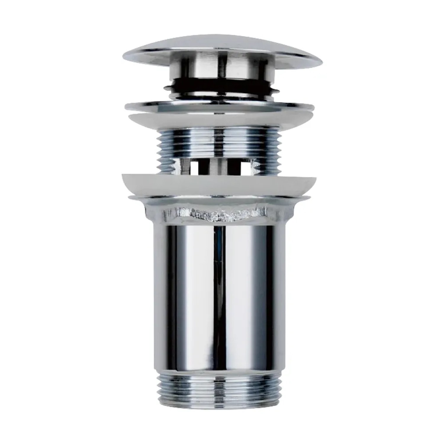 Korek klik-klak do umywalki z przelewem z długą tuleją chrom