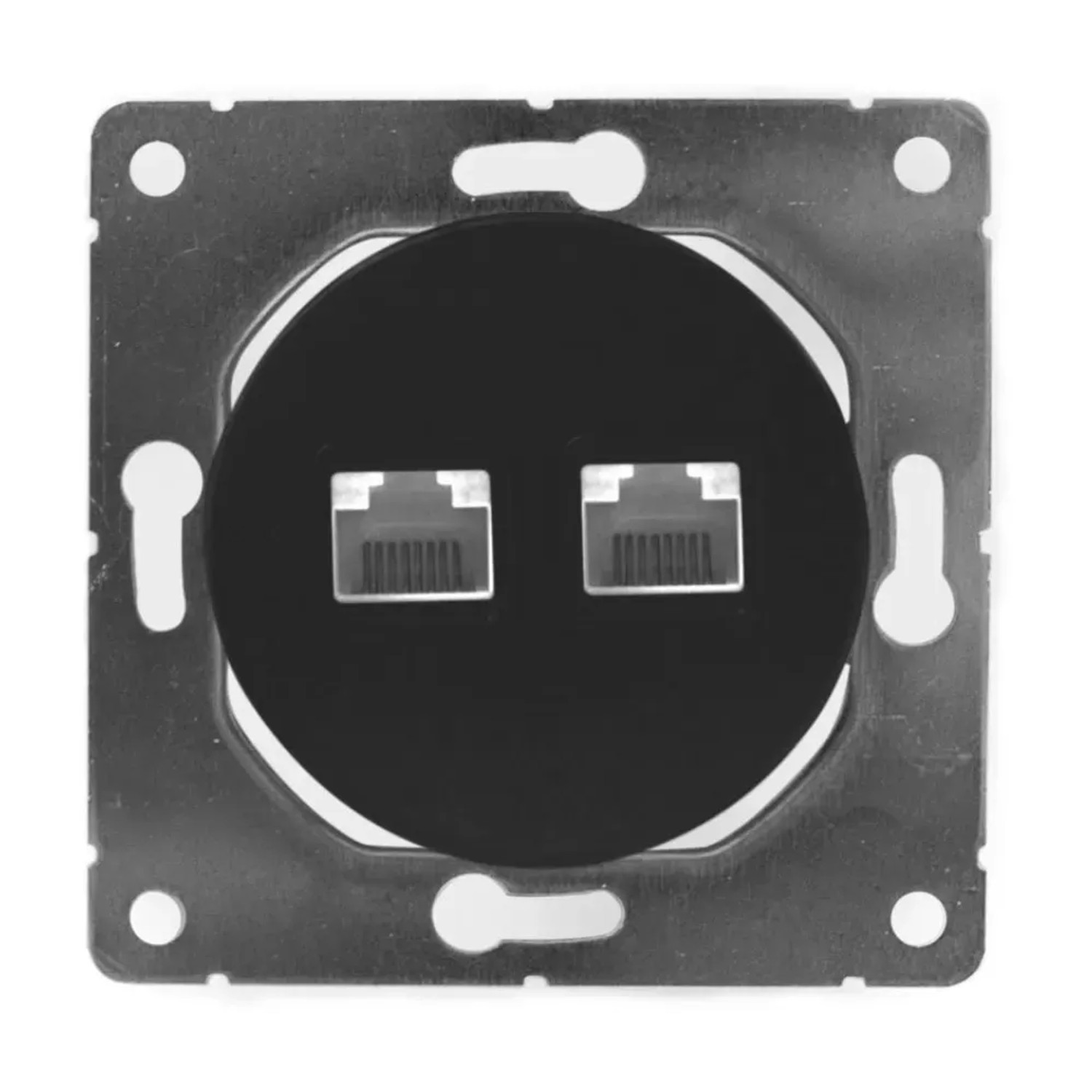 Electromalt Gniazdo komputerowo-telefoniczne Oval RJ44/RJ45 czarne