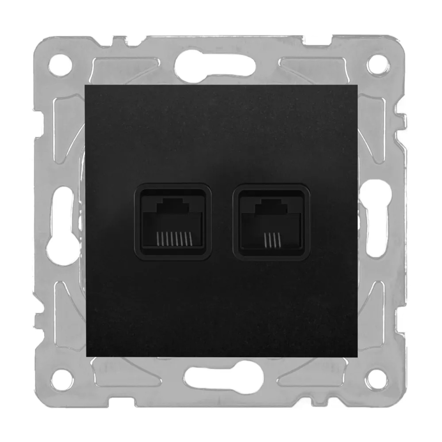 Electromalt Gniazdo Quad komputerowo-telefoniczne RJ44/RJ45 czarne