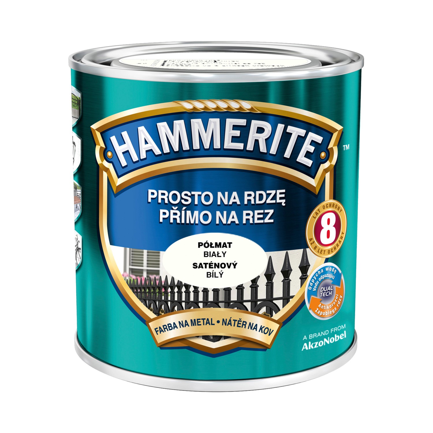 Hammerite Emalia antykorozyjna biała półmat 700 ml