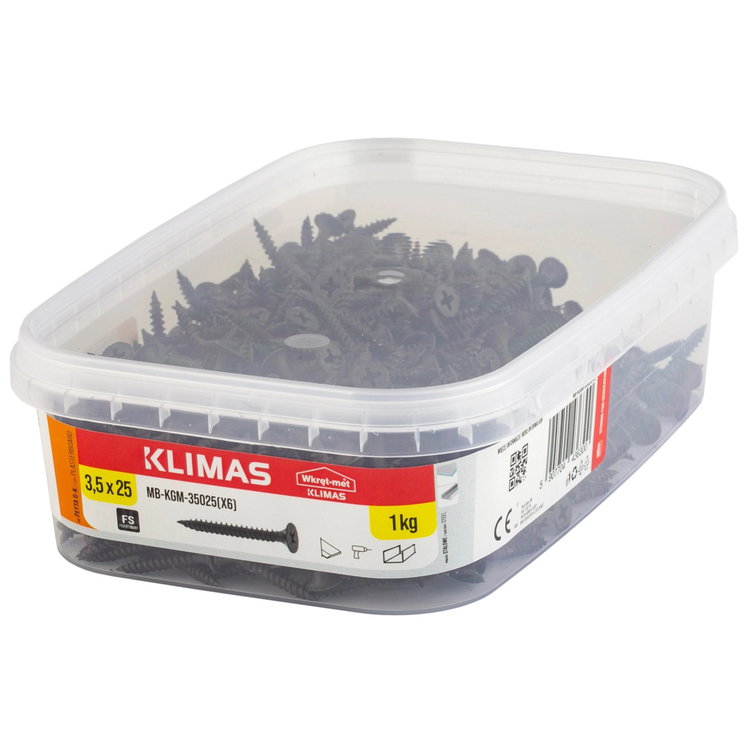 Klimas Wkręt do płyty GK/metal 3,5 mm x 25 mm, opak. 1,05 kg