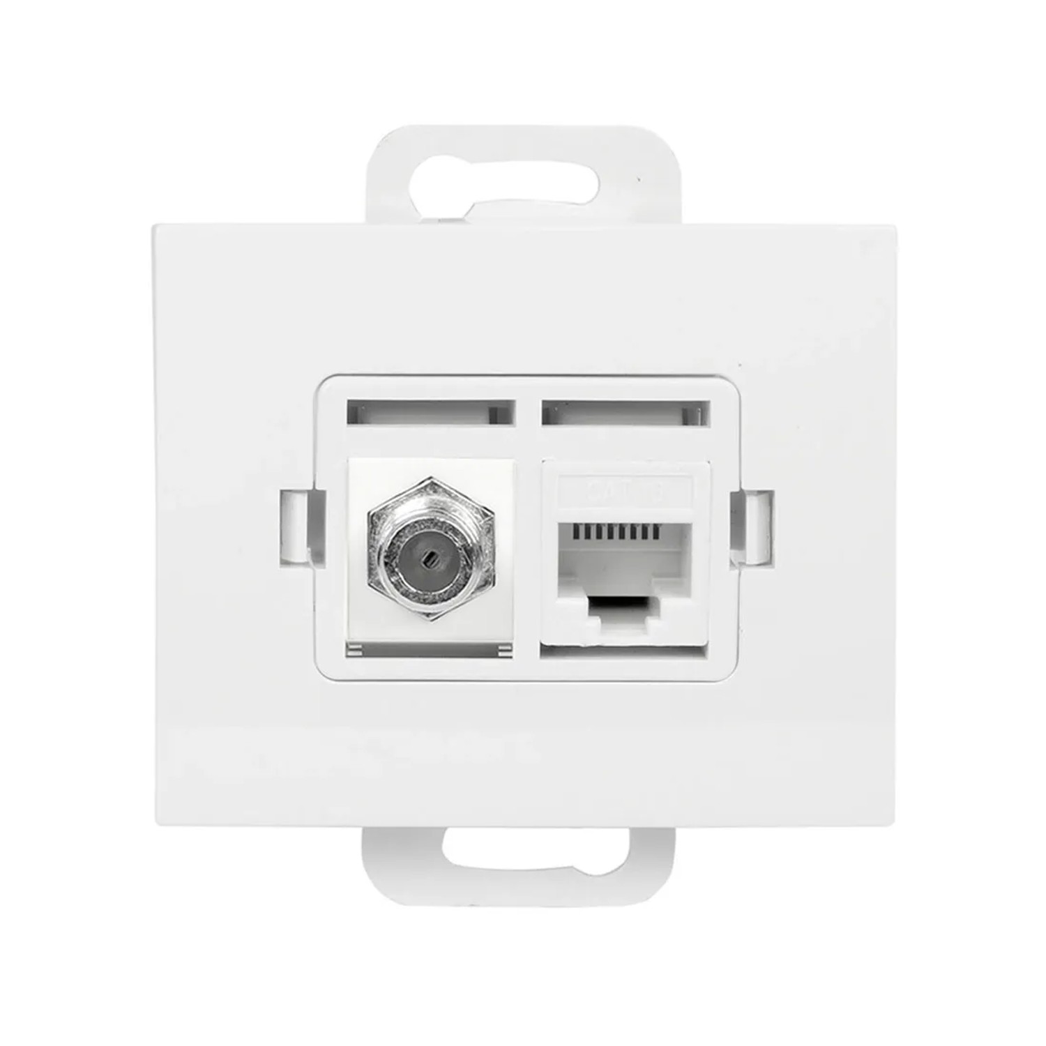 Gniazdo TV Onyx typu "F"+ RJ45 komputerowe białe