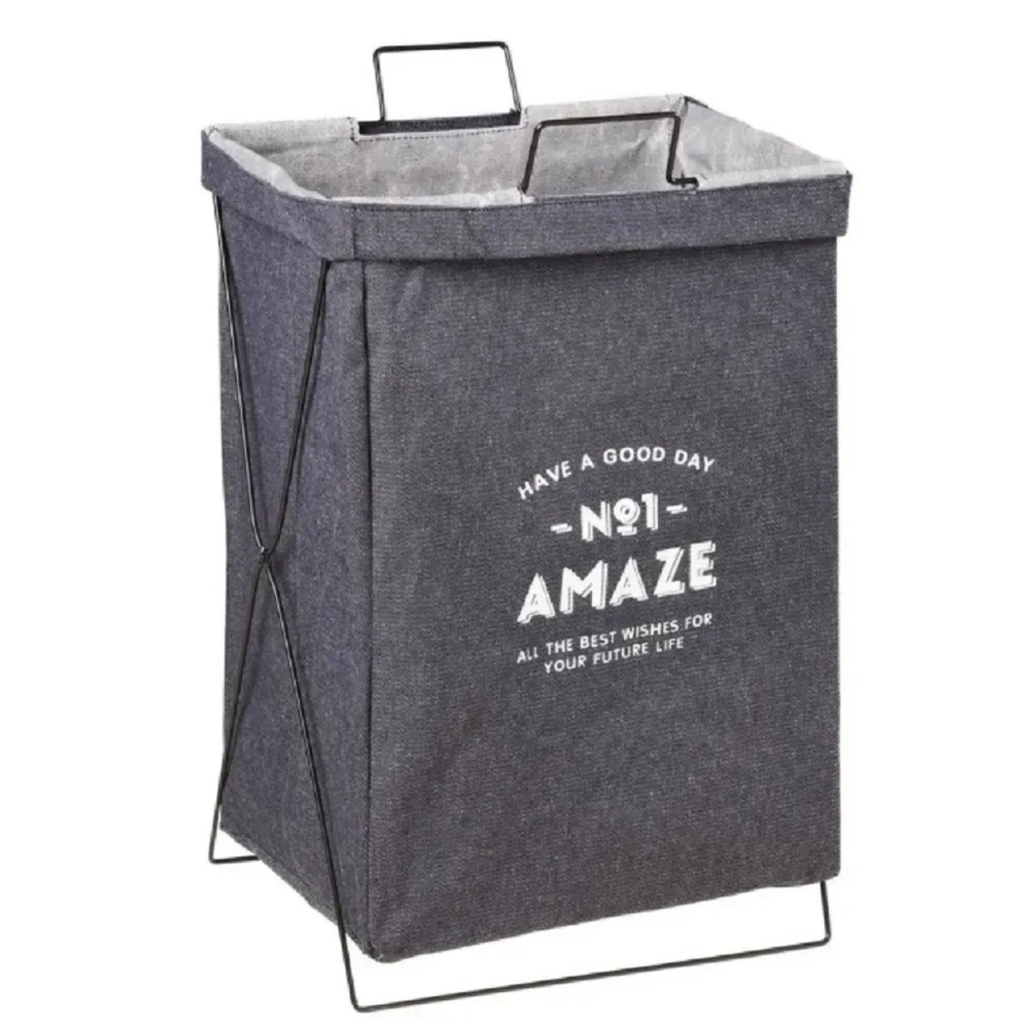 Kosz na pranie szary składany - LKO-08