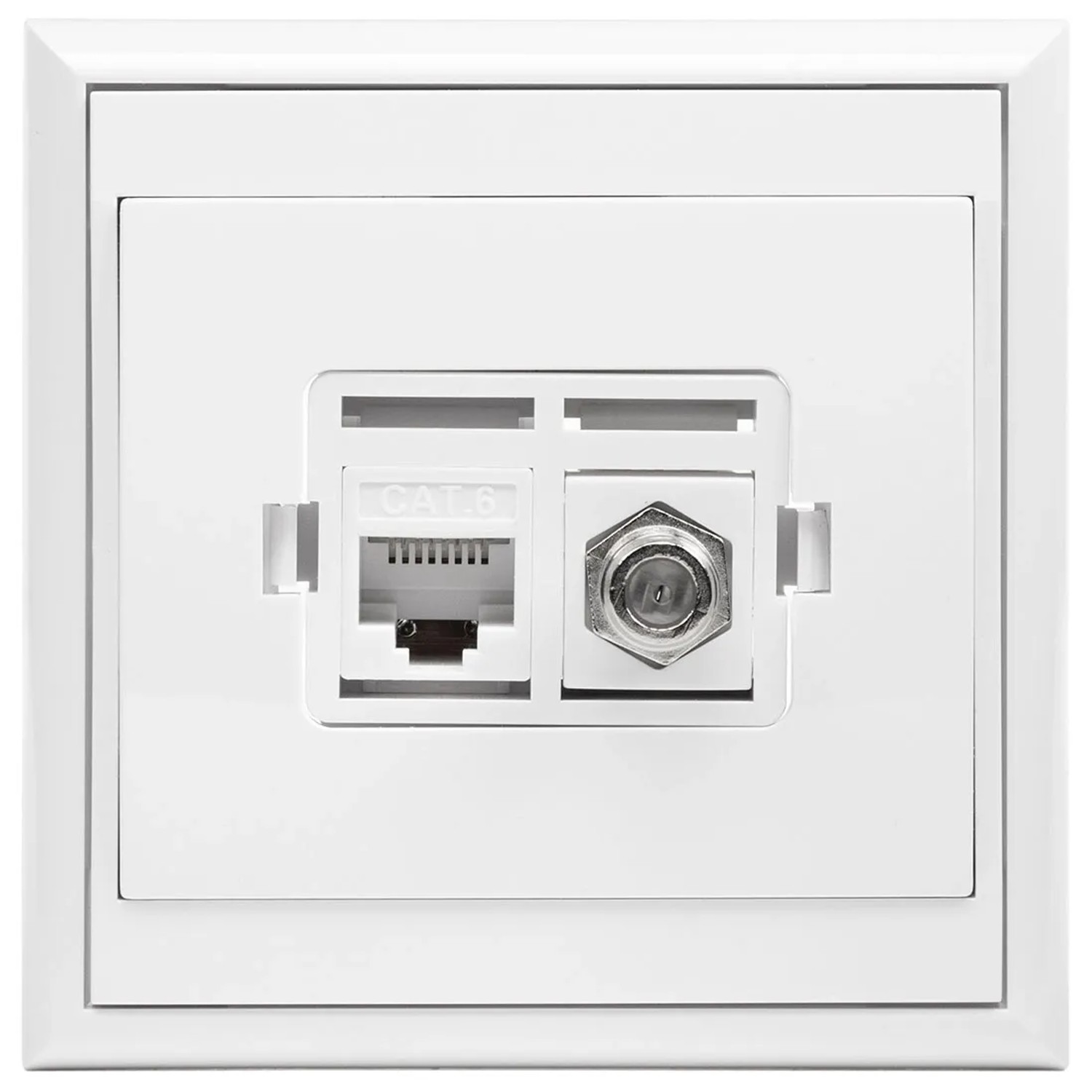 Gniazdo TV Luna typu "F"+ RJ45 komputerowe białe