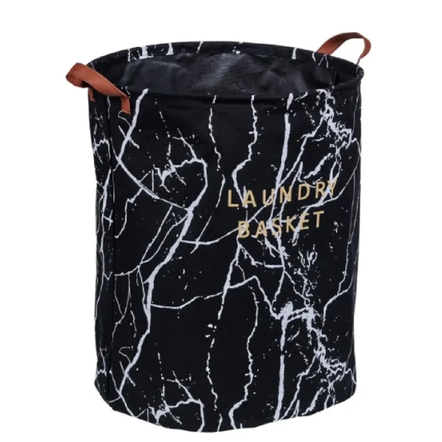 Kosz na pranie czarny marmur - LKO-14