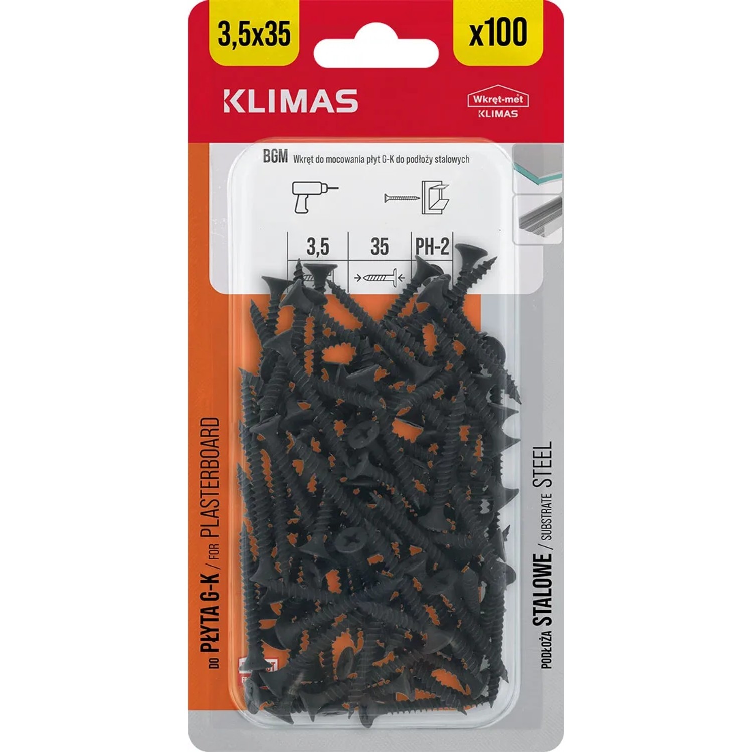 Wkręt-met Wkręt fosfatowany do metalu 3,5 mm x 35 mm