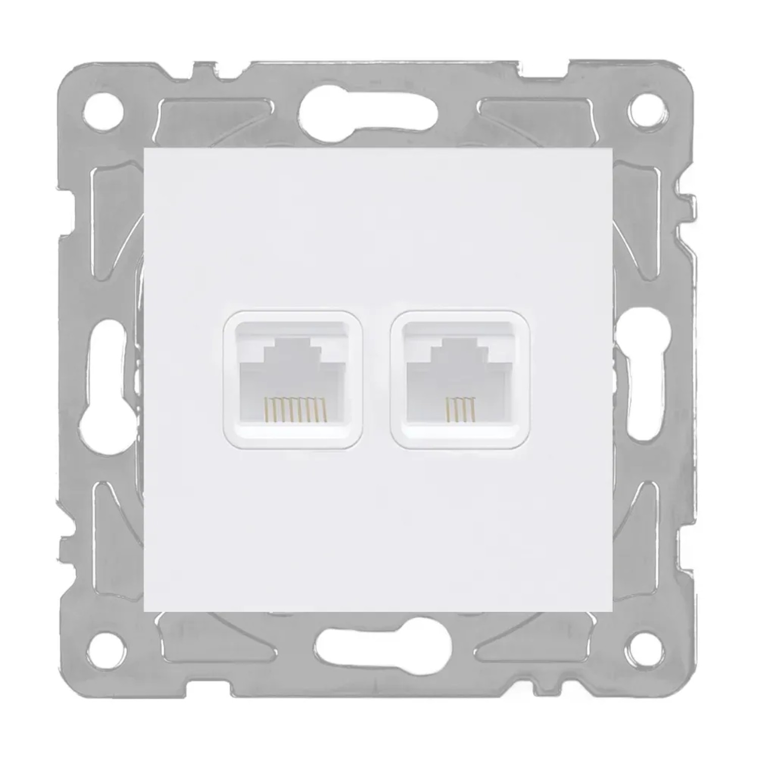 Electromalt Gniazdo Quad komputerowo-telefoniczne RJ44/RJ45 białe