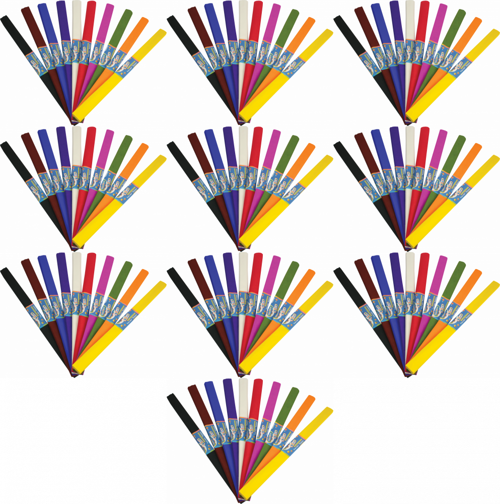 10x Bibuła marszczona Bambino, 200x50cm, 10 sztuk, mix kolorów 1