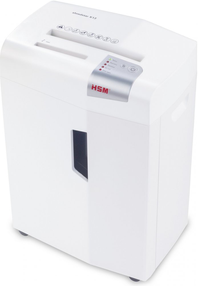 Niszczarka do papieru HSM Shredstar X13, ścinek 4x37mm, 13 kartek, O-1/P-4/T-2/F-1/E-2 DIN 3, biały