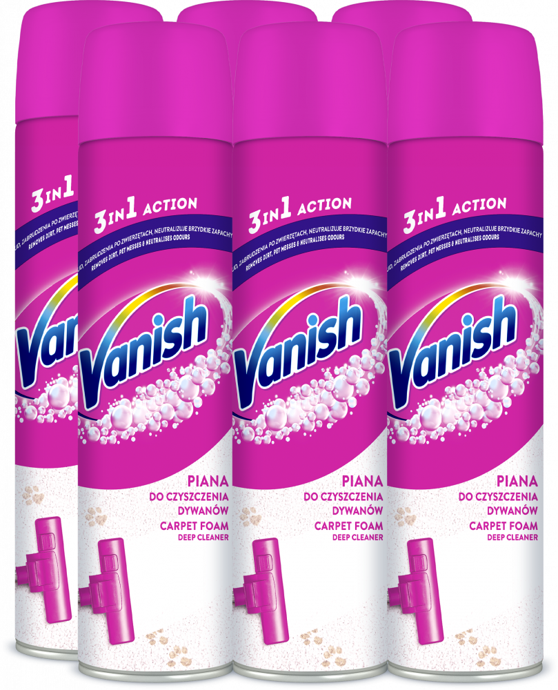6x Pianka do dywanów i tapicerek Vanish, 600ml