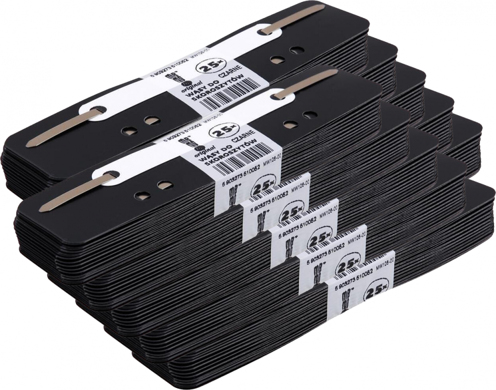 10x Wąsy skoroszytowe MemoBe, 25 sztuk, czarny