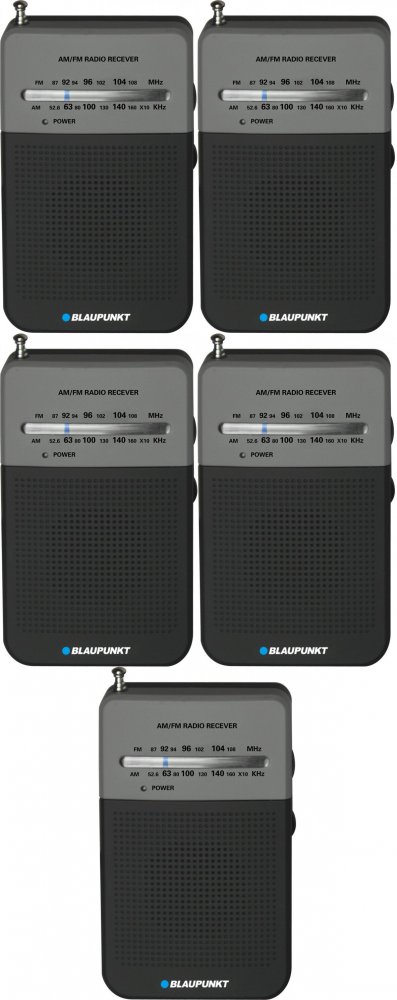 5x Radio kieszonkowe Blaupunkt PR3BK, z klipsem, czarny