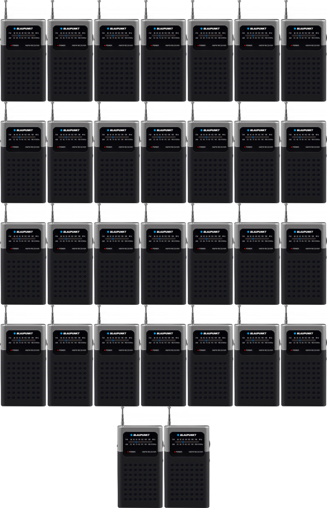 48x Radio kieszonkowe Blaupunkt PR4BK, z klipsem, czarny