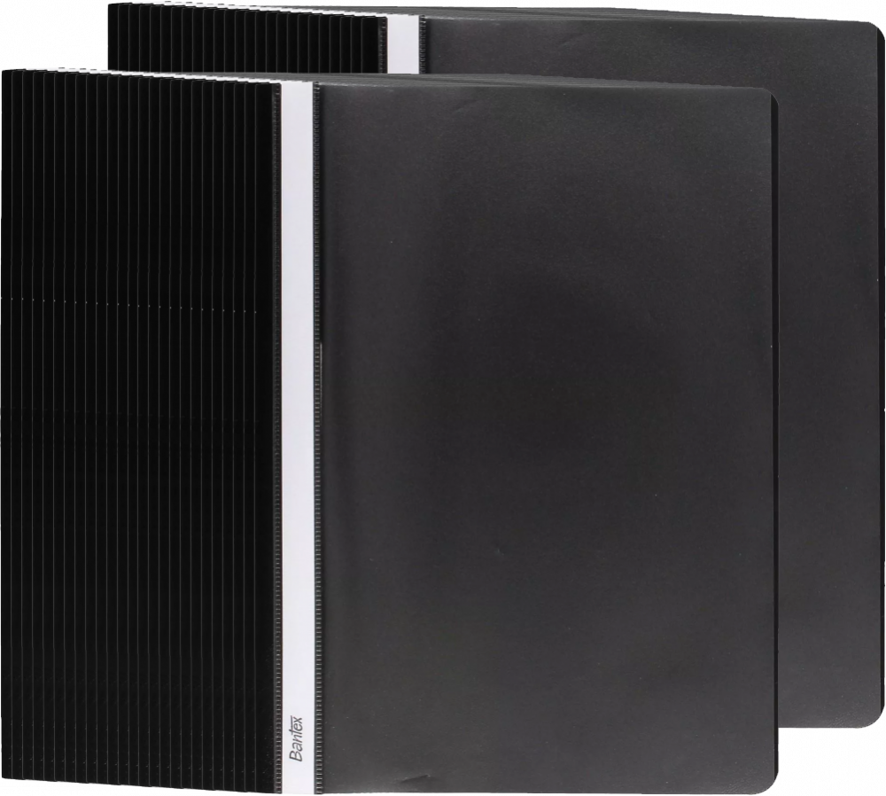 50x Skoroszyt plastikowy bez oczek Bantex Budget, A4, do 200 kartek, czarny