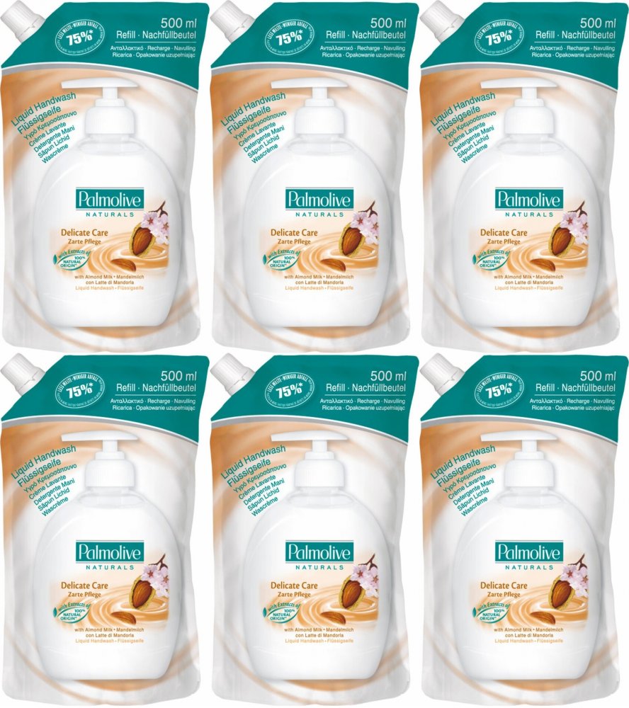 6x Mydło w płynie Palmolive, migdałowy, zapas, 500ml