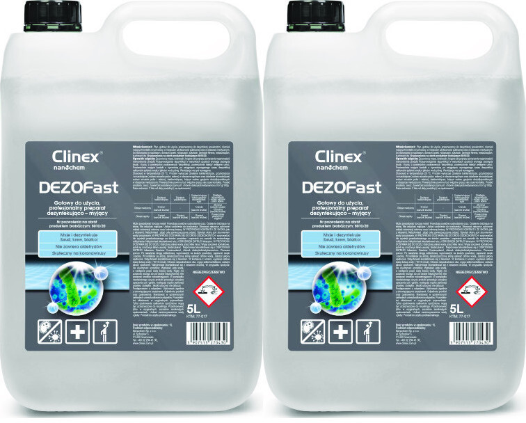 2x Preparat dezynfekująco-myjący Clinex Dezofast, 5l