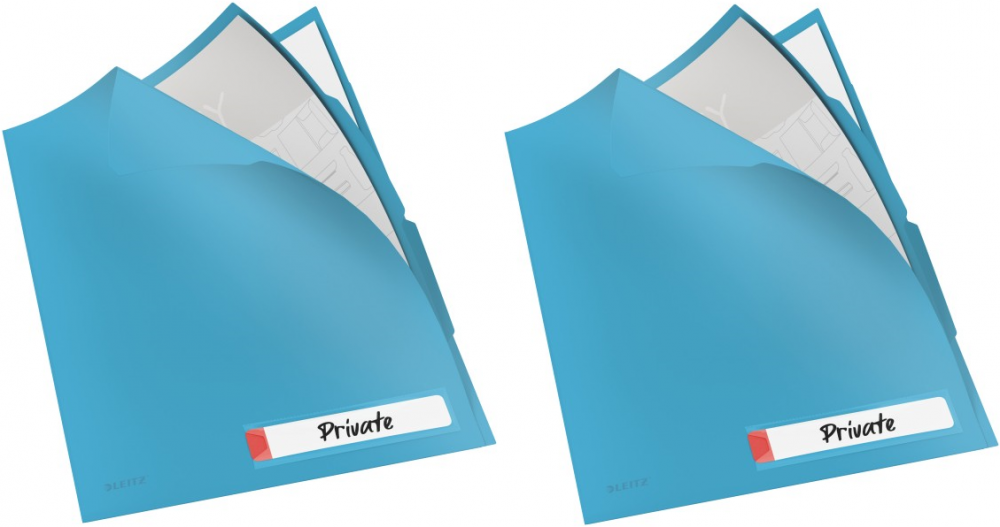 2x folder z 3 przegródkami Leitz Cosy, A4, do 40 kartek, niebieski