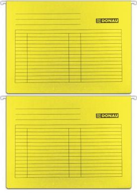 2x Teczka zawieszkowa Donau, A4, 230g/m2, żółty