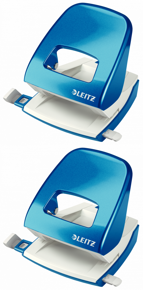 2x Dziurkacz Leitz Wow NeXXt, do 30 kartek, metaliczny niebieski