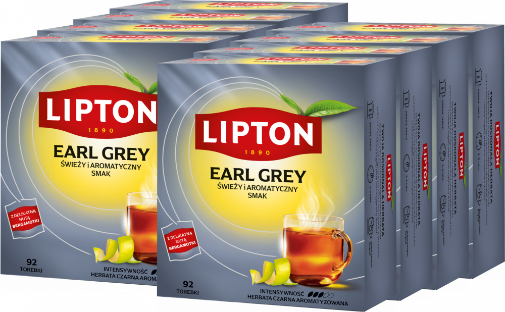 8x Herbata Earl Grey w torebkach Lipton, 92 sztuki x 1.5g