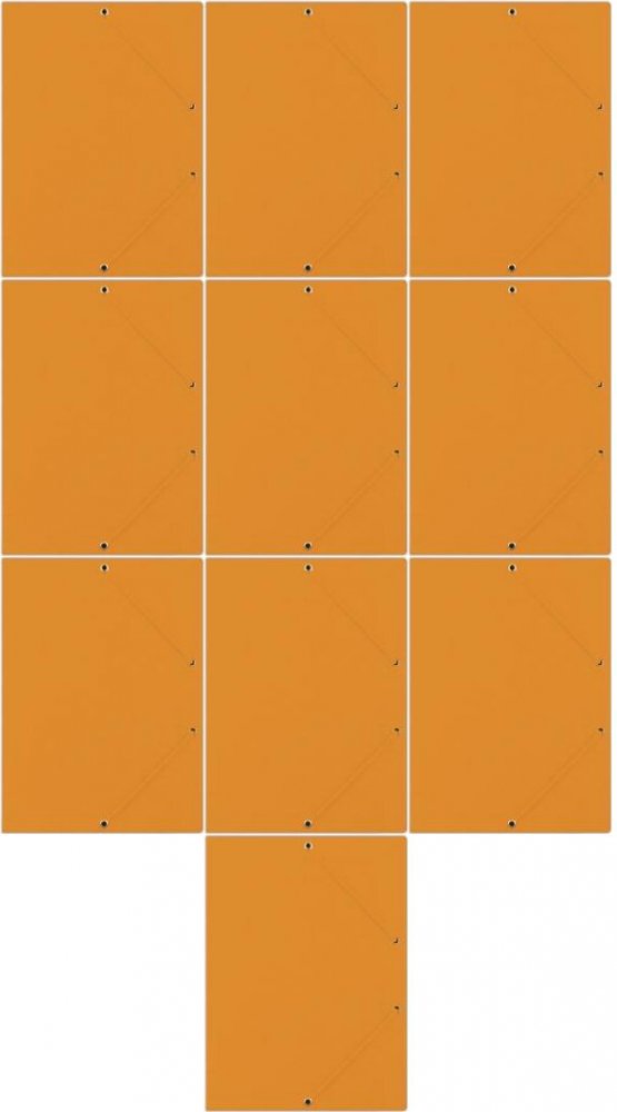 10x Teczka kartonowa z narożną gumką Donau, A4, 3-skrzydłowa, 400g/m2, pomarańczowy