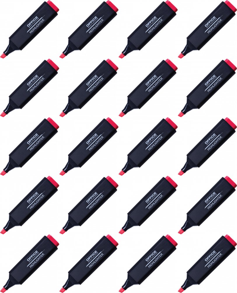 20x Zakreślacz Office Products, ścięta, 1-5mm, czerwony