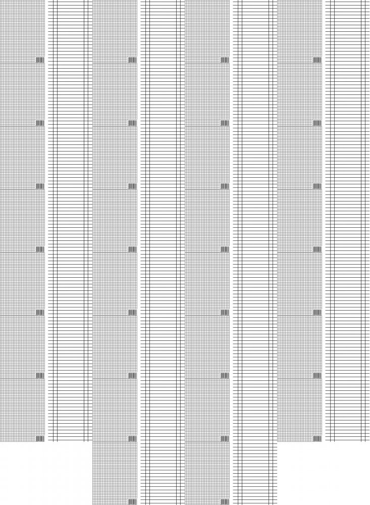 50x Liniuszek dwustronny Interdruk, w kratkę i w linię, A5, 1 sztuka